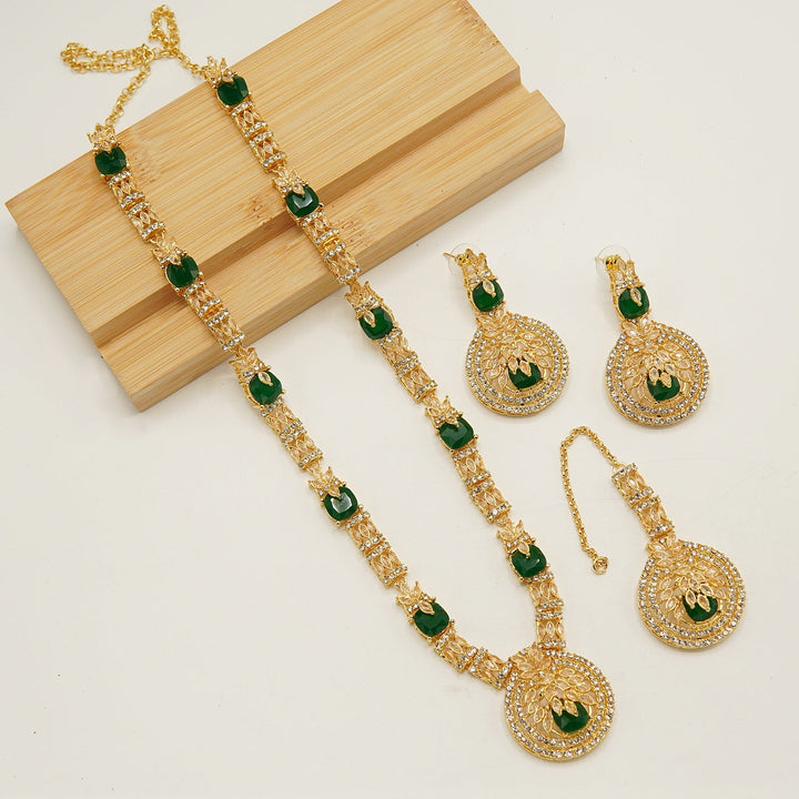 Royal Zirconia Doublets Long Length Mala Set - tlmjewels