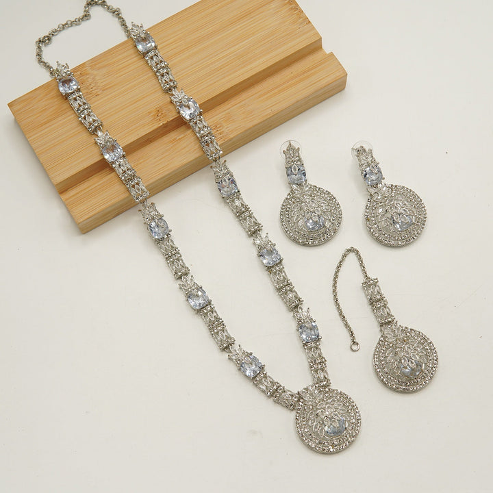 Royal Zirconia Doublets Long Length Mala Set - tlmjewels