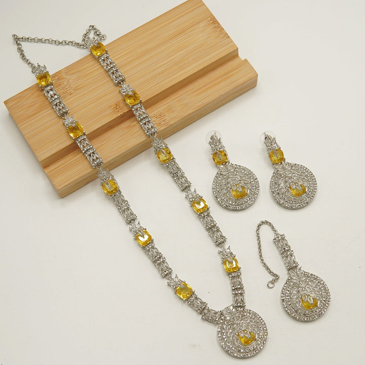 Royal Zirconia Doublets Long Length Mala Set - tlmjewels