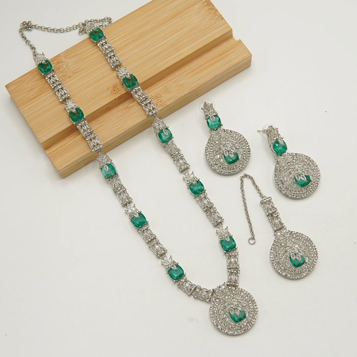 Royal Zirconia Doublets Long Length Mala Set - tlmjewels