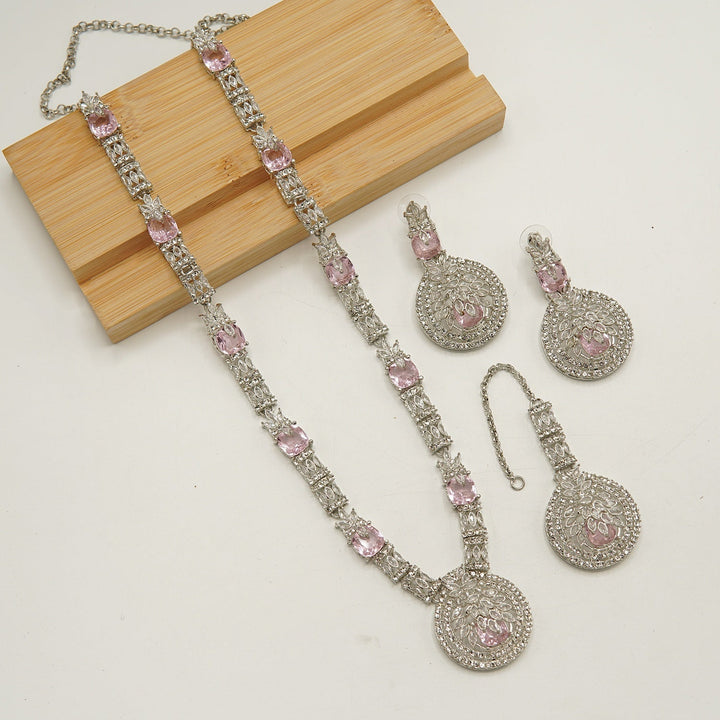 Royal Zirconia Doublets Long Length Mala Set - tlmjewels