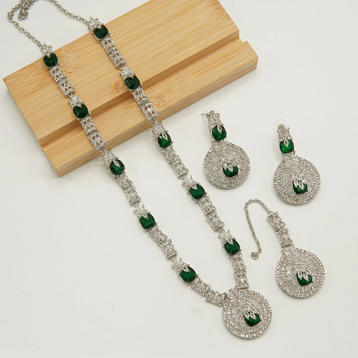 Royal Zirconia Doublets Long Length Mala Set - tlmjewels