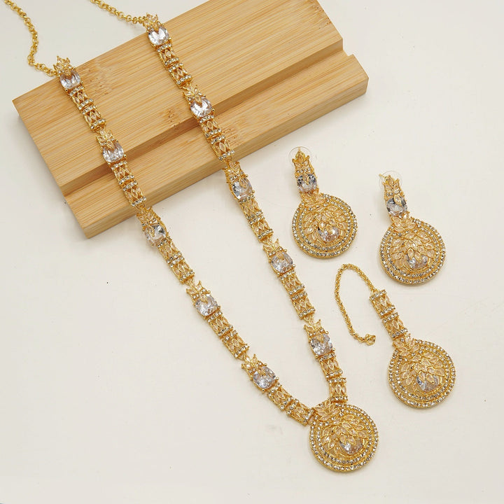 Royal Zirconia Doublets Long Length Mala Set - tlmjewels