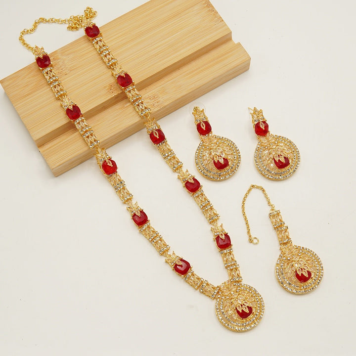 Royal Zirconia Doublets Long Length Mala Set - tlmjewels