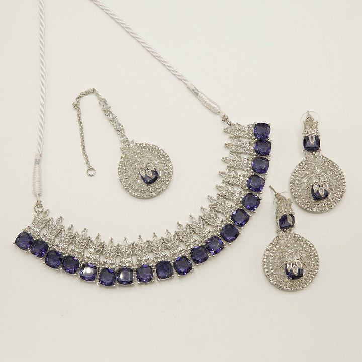 Royal Zirconia Doublets Necklace Set - tlmjewels