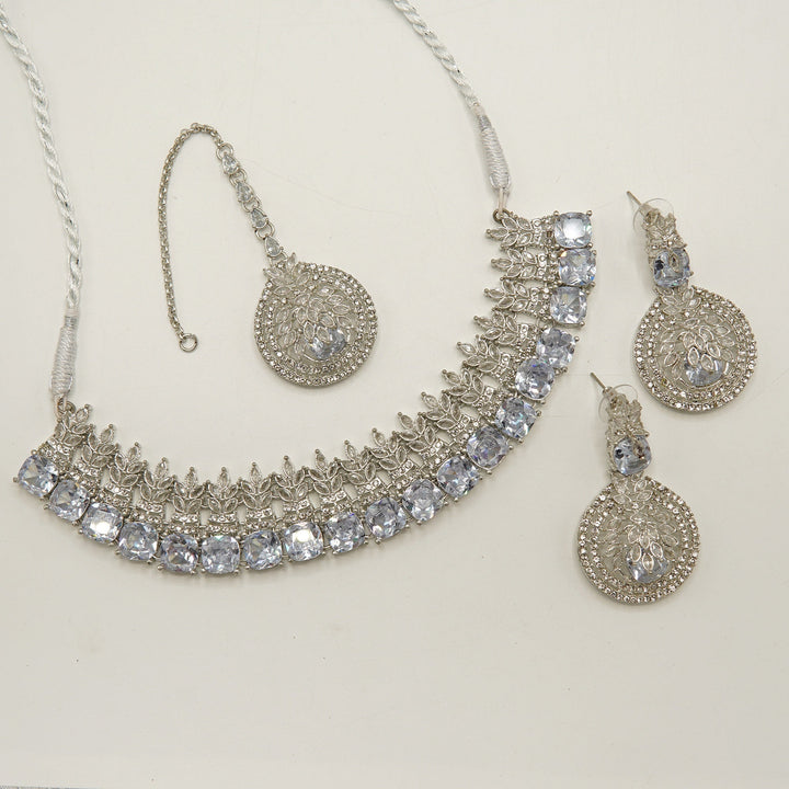 Royal Zirconia Doublets Necklace Set - tlmjewels