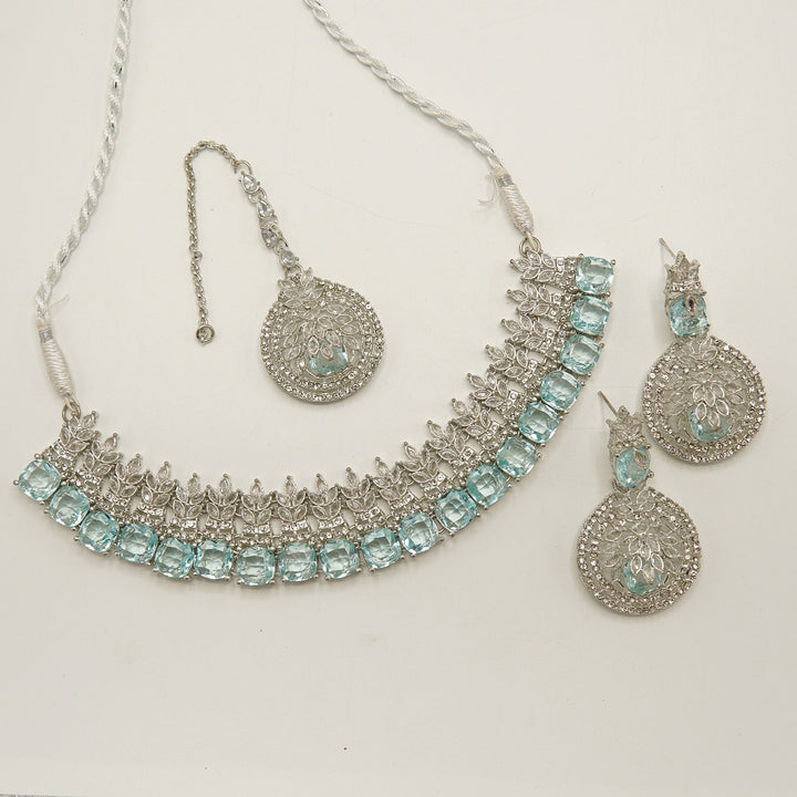 Royal Zirconia Doublets Necklace Set - tlmjewels