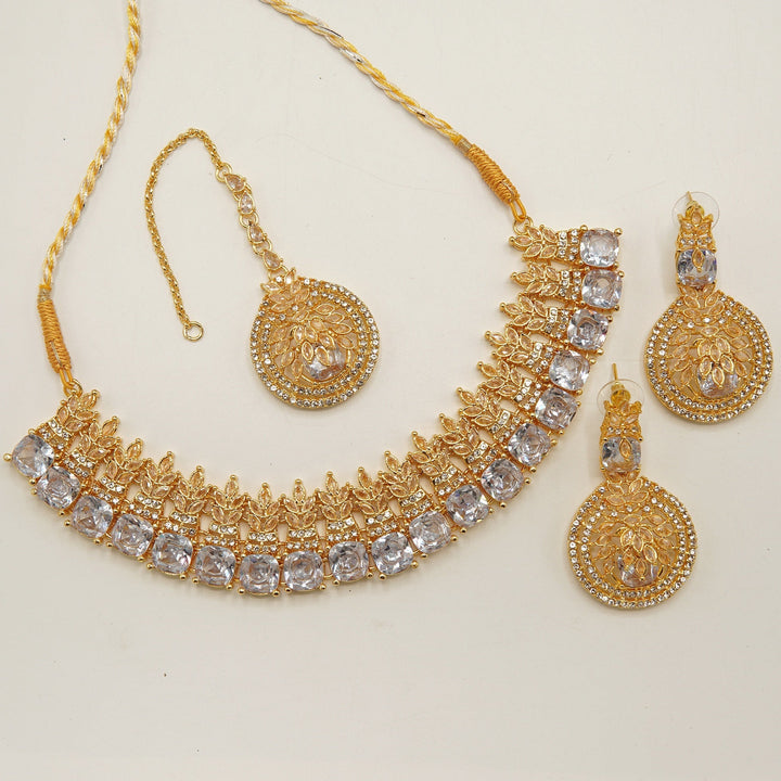 Royal Zirconia Doublets Necklace Set - tlmjewels