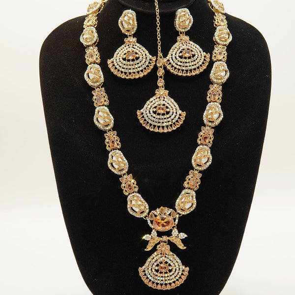Semi Gem Stone Turkish Long Mala Set - tlmjewels