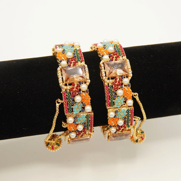 Semi Precious Nauratan Kangans - tlmjewels