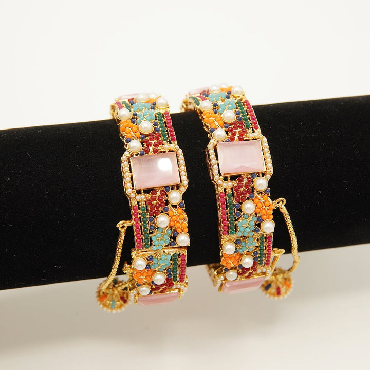 Semi Precious Nauratan Kangans - tlmjewels