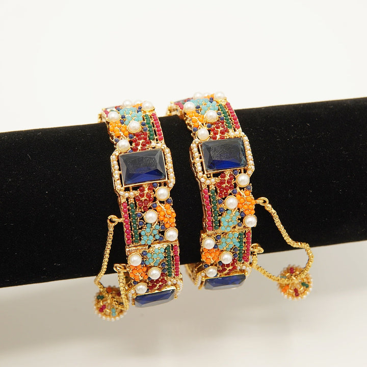 Semi Precious Nauratan Kangans - tlmjewels