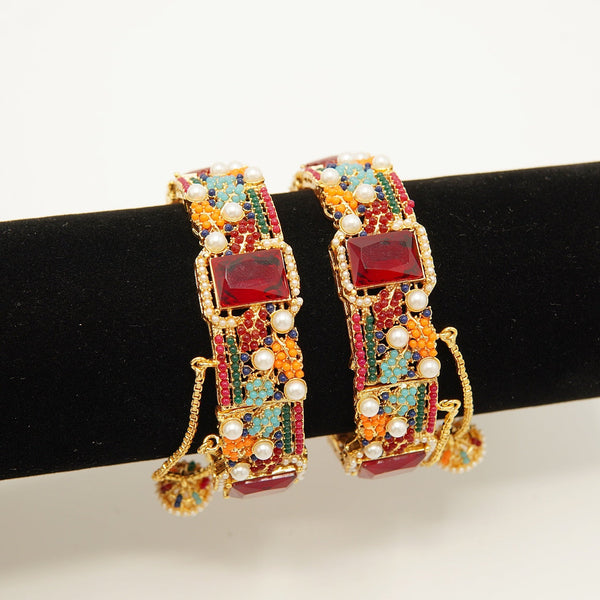 Semi Precious Nauratan Kangans - tlmjewels