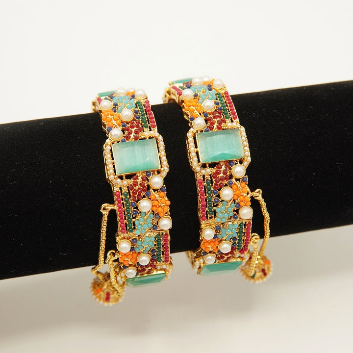 Semi Precious Nauratan Kangans - tlmjewels
