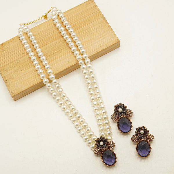 Semi Precious Turkish Stones Doublets Mala Set - tlmjewels Pakistan