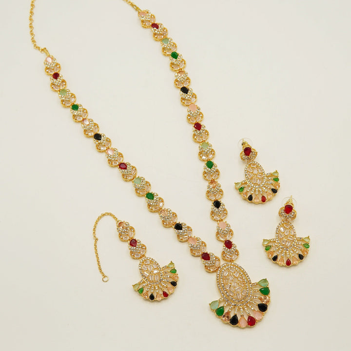 Semi Precious Zircones Long Length Mala Set - tlmjewels