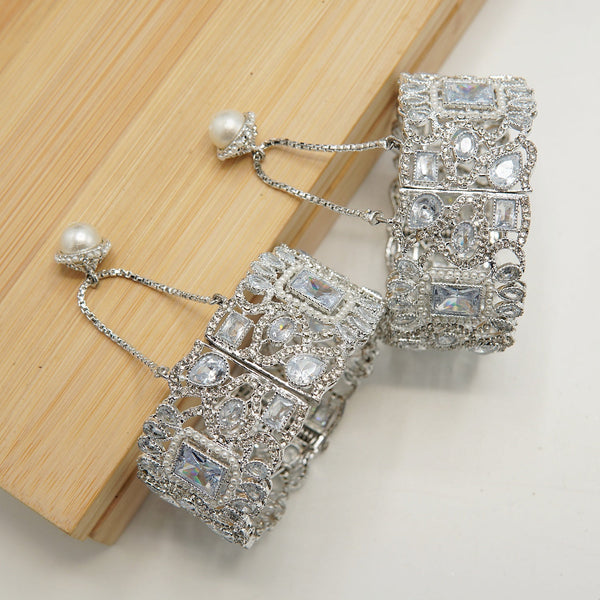 Silver Gems Zirconia Bangles - tlmjewels