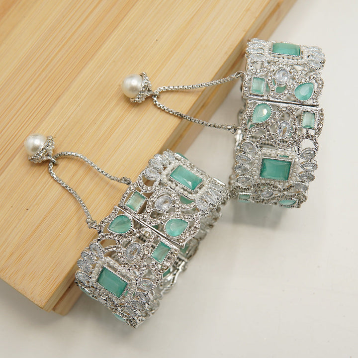 Silver Gems Zirconia Bangles - tlmjewels