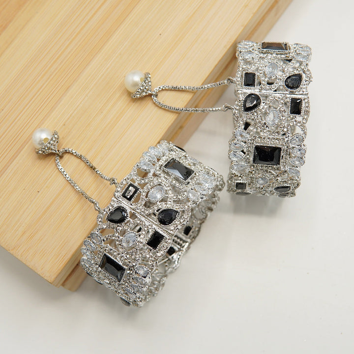 Silver Gems Zirconia Bangles - tlmjewels