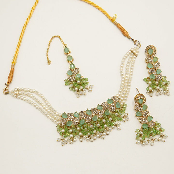 Sparking Zircones Choker Set - tlmjewels