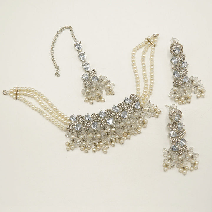 Sparking Zircones Choker Set - tlmjewels