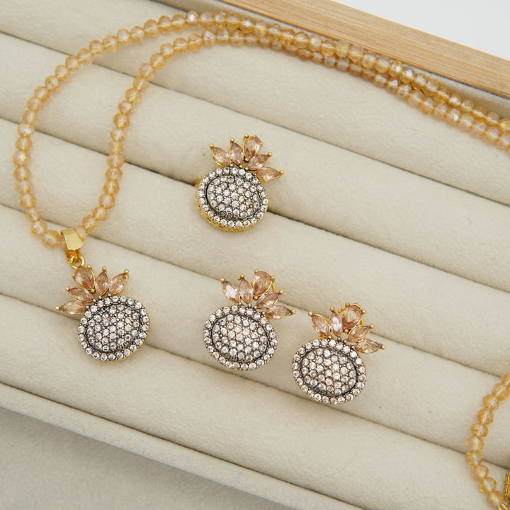 Strawberry Look Diamond Cut Zircones Combo Set - tlmjewels
