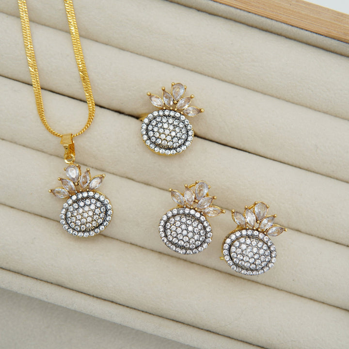 Strawberry Look Diamond Cut Zircones Combo Set - tlmjewels