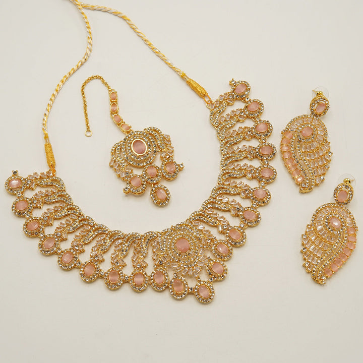 Tapers And Zircones Semi Bridal Necklace - tlmjewels