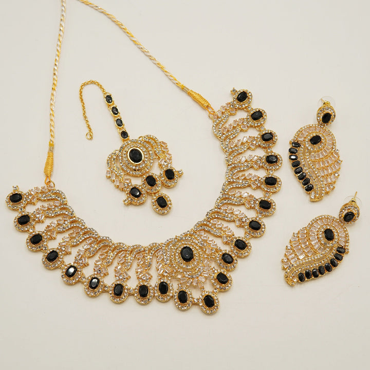 Tapers And Zircones Semi Bridal Necklace - tlmjewels