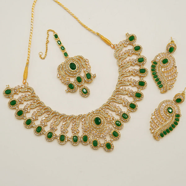 Tapers And Zircones Semi Bridal Necklace - tlmjewels