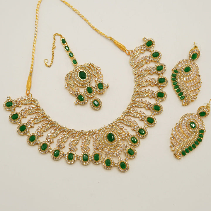 Tapers And Zircones Semi Bridal Necklace - tlmjewels