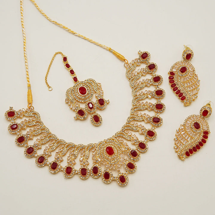 Tapers And Zircones Semi Bridal Necklace - tlmjewels