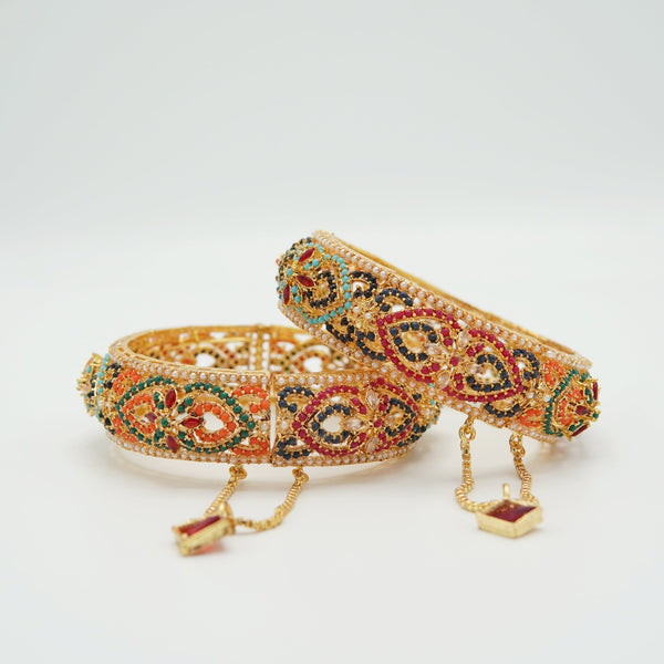 Traditional Style Nauratan kangans - tlmjewels