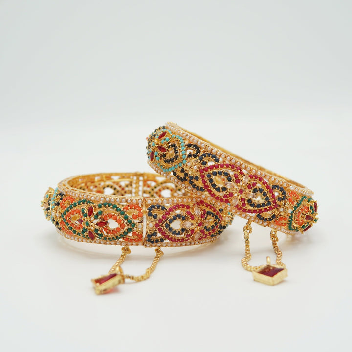 Traditional Style Nauratan kangans - tlmjewels