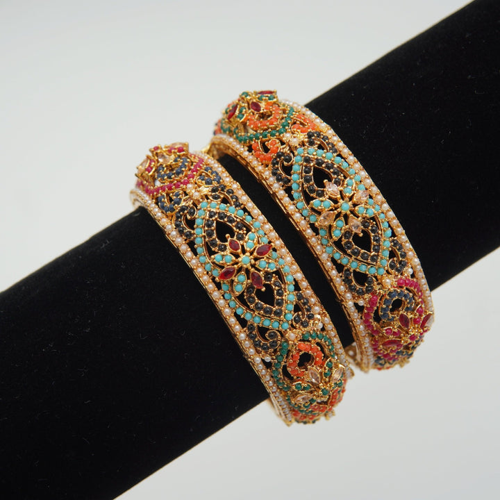 Traditional Style Nauratan kangans - tlmjewels