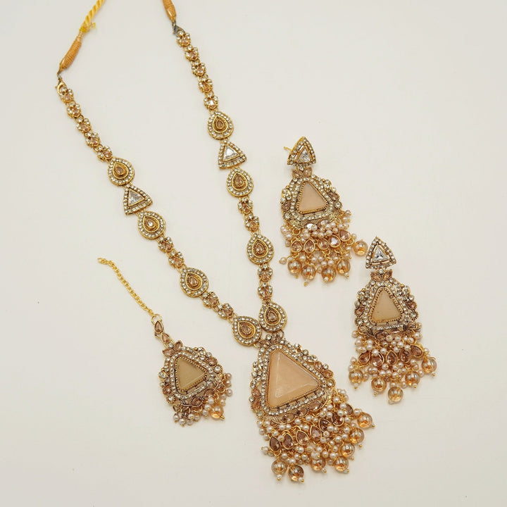 Triangular Gem Stone Mala Set - tlmjewels