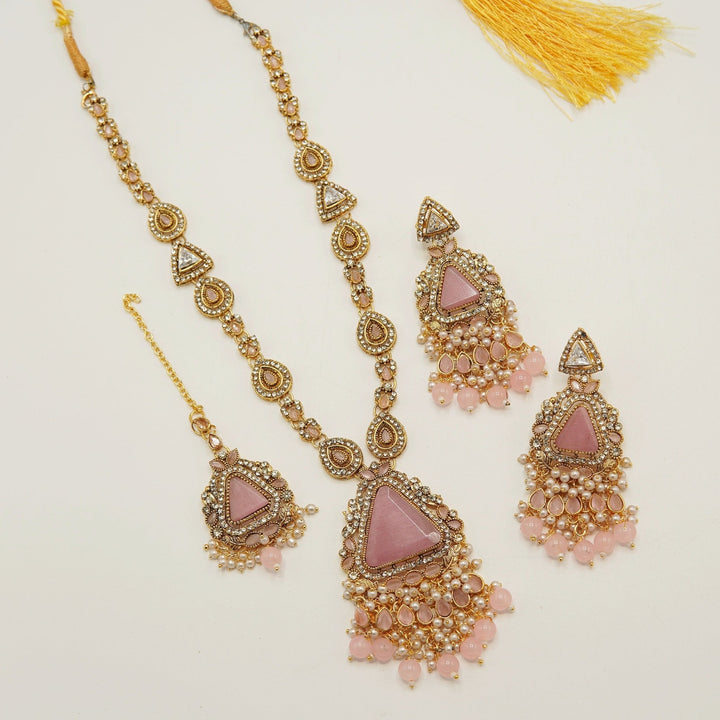 Triangular Gem Stone Mala Set - tlmjewels