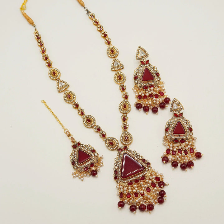 Triangular Gem Stone Mala Set - tlmjewels