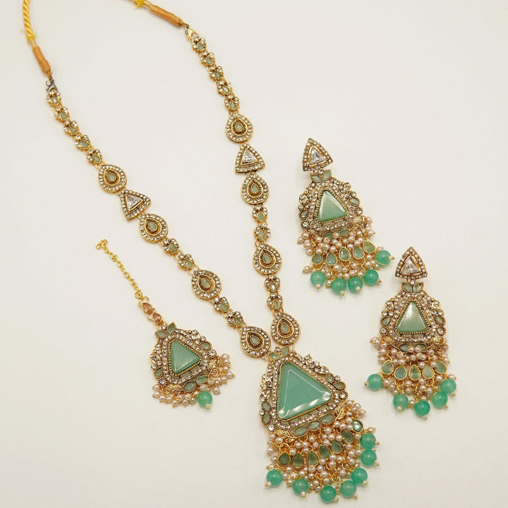 Triangular Gem Stone Mala Set - tlmjewels