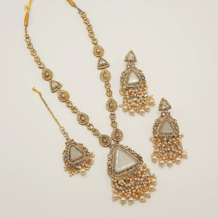 Triangular Gem Stone Mala Set - tlmjewels