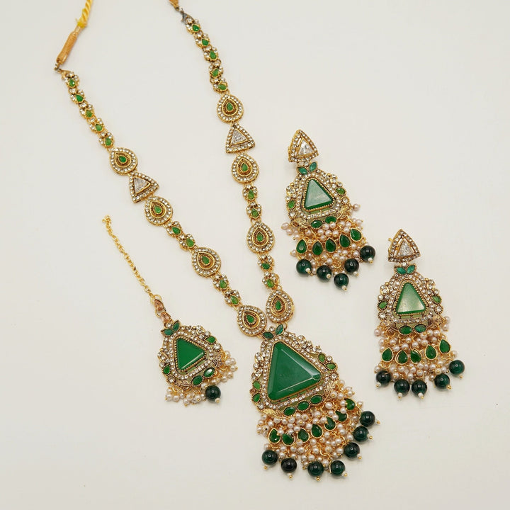 Triangular Gem Stone Mala Set - tlmjewels
