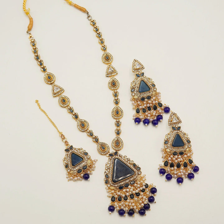 Triangular Gem Stone Mala Set - tlmjewels