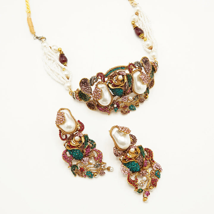 Turkish Floral Half Choker Set - tlmjewels