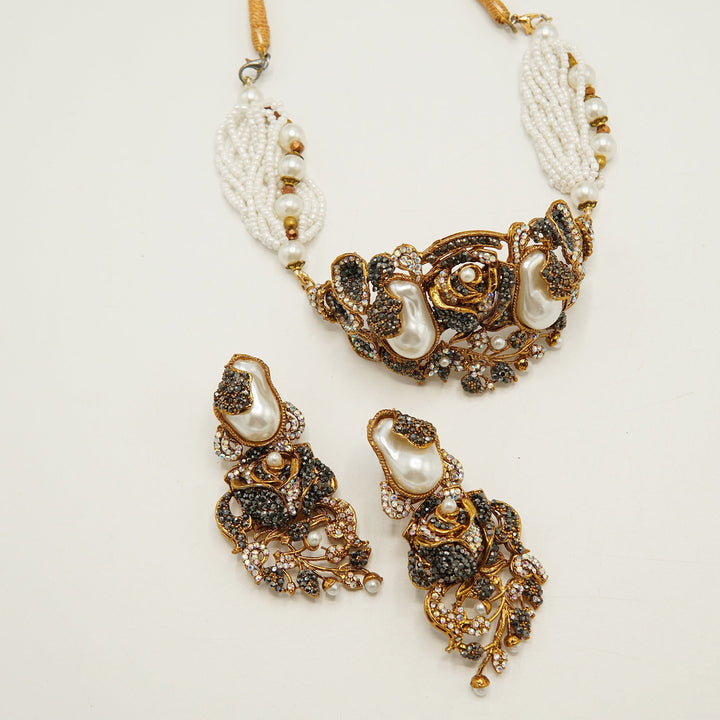 Turkish Floral Half Choker Set - tlmjewels