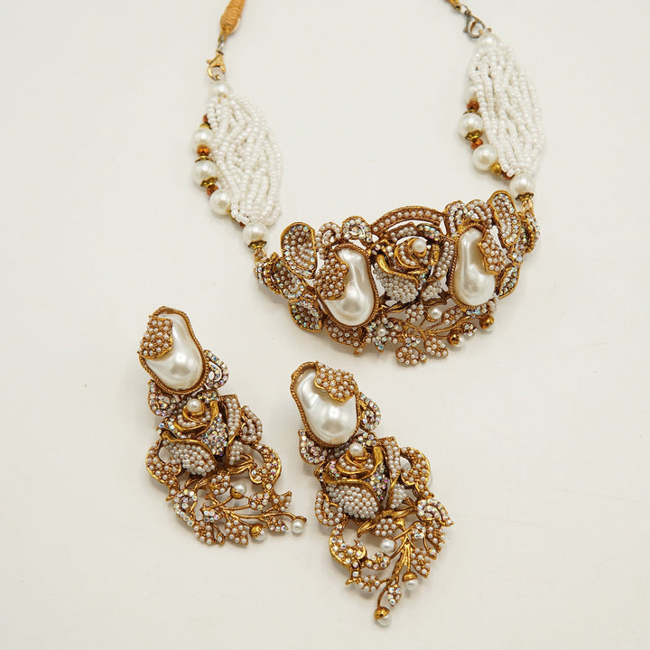 Turkish Floral Half Choker Set - tlmjewels