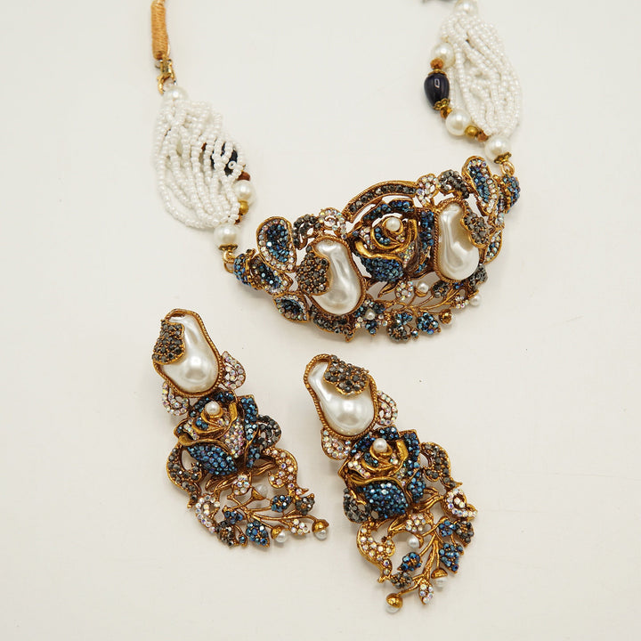 Turkish Floral Half Choker Set - tlmjewels