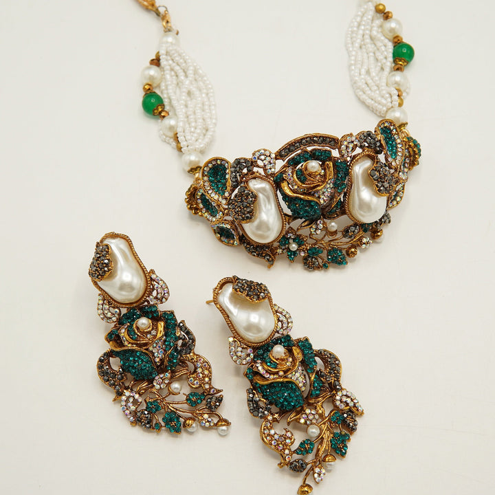 Turkish Floral Half Choker Set - tlmjewels