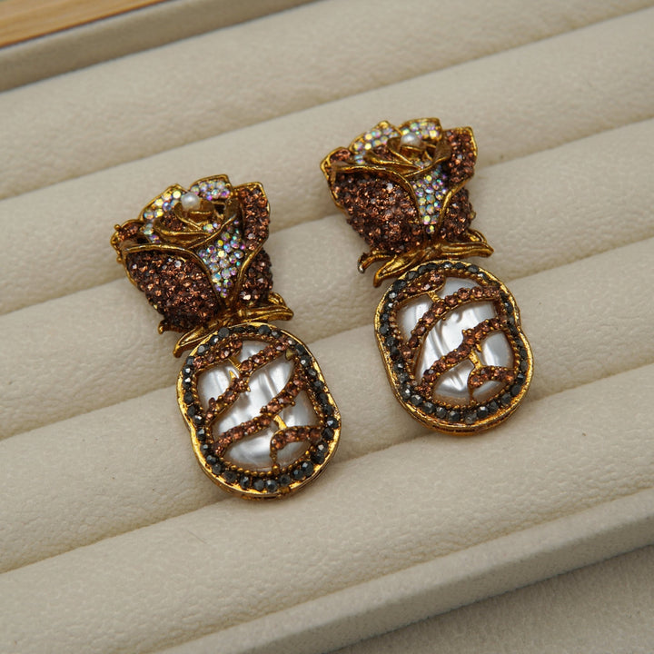 Turkish M.O.P Flower Earrings - tlmjewels