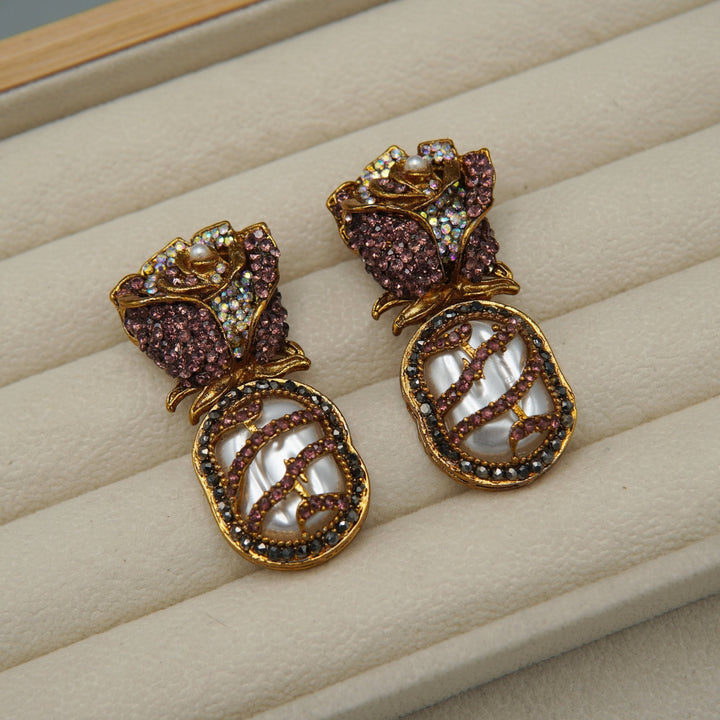 Turkish M.O.P Flower Earrings - tlmjewels