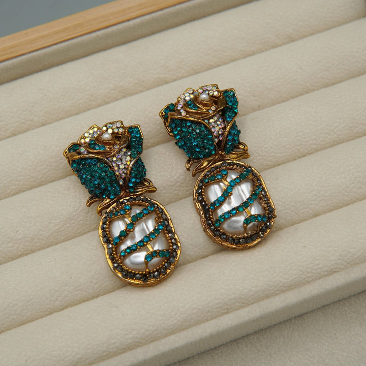 Turkish M.O.P Flower Earrings - tlmjewels